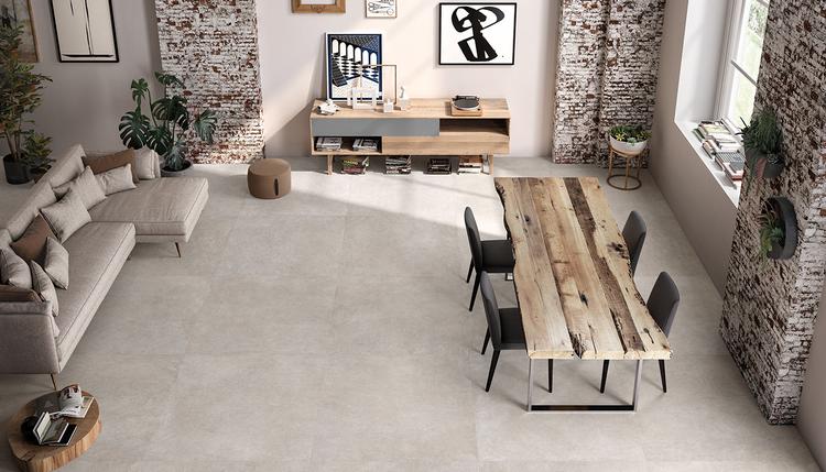 Be-Square | Emilceramica Gres Porcellanato Emil Be-square Cemento Living Concrete Immagine Gallery | Emilceramica