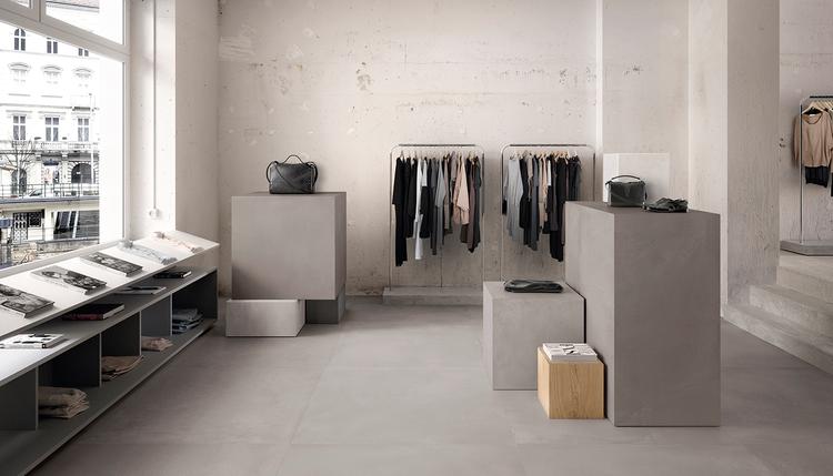Tr3nd | Emilceramica Gres Porcellanato Ergon Tr3nd Legno,cemento Negozio White Concrete,smoke Concrete,grey Concrete Immagine Gallery | Emilceramica