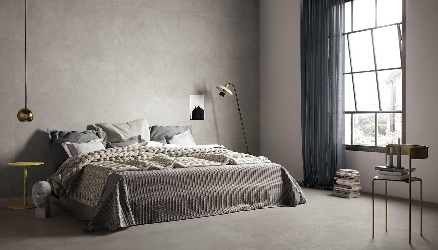 Gres Porcellanato Provenza Karman Cemento Camera Da Letto Cenere Cemento Immagine Gallery | Emilceramica Gres Porcellanato Provenza Karman Cemento Camera Da Letto Cenere Cemento Immagine Gallery | Emilceramica