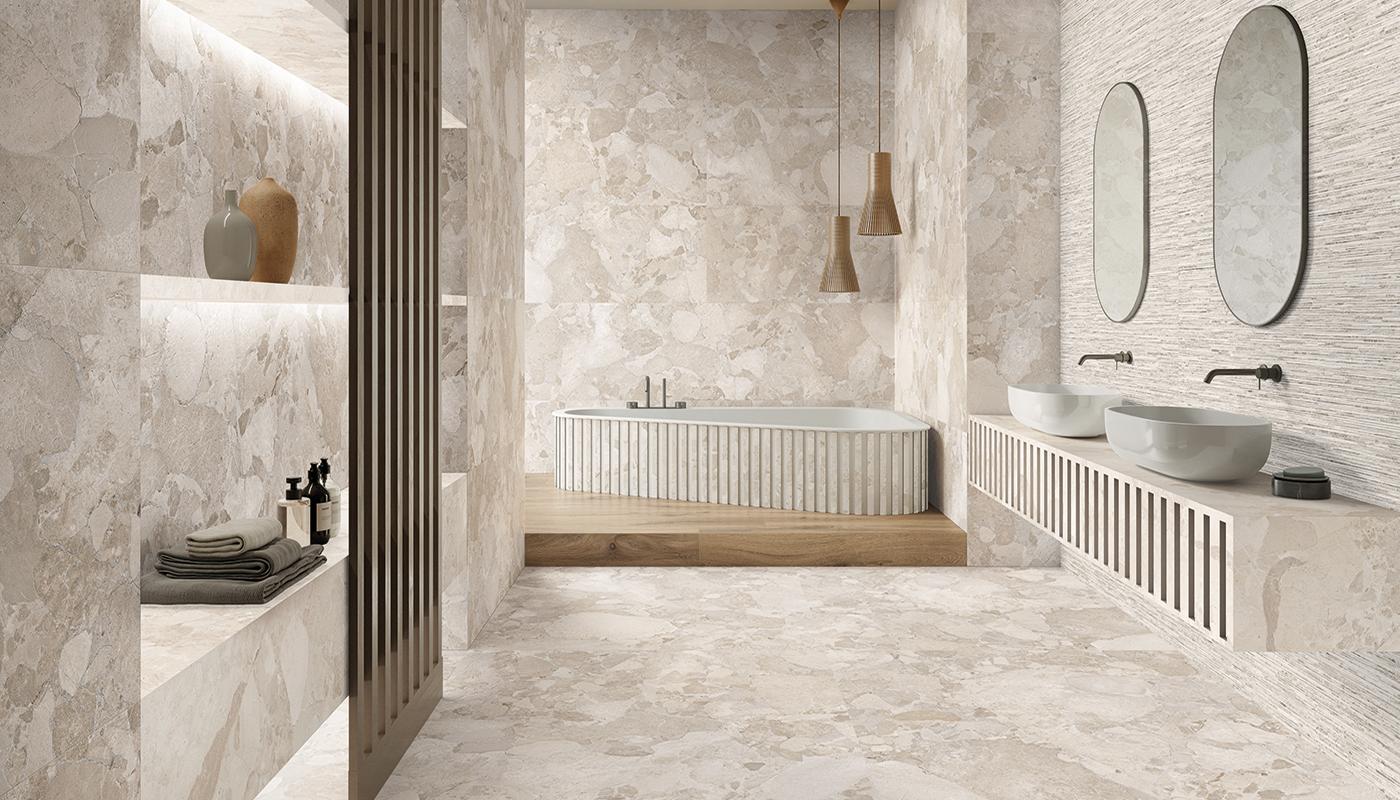 Gres Porcellanato Ergon Matera Stone Legno,pietra Bagno Rovere Imbrunito ,greige Sassi,white Sassi,greige Ritmo Immagine Gallery | Emilceramica Gres Porcellanato Ergon Matera Stone Legno,pietra Bagno Rovere Imbrunito ,greige Sassi,white Sassi,greige Ritmo Immagine Gallery | Emilceramica