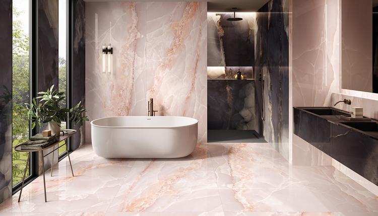 Tele di Marmo Onyx | Emilceramica Gres Porcellanato Emil Tele Di Marmo Onyx Marmo Bagno Onyx Black ,onyx Pink Immagine Gallery | Emilceramica
