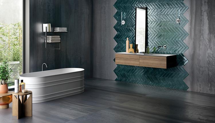 Metallica | Emilceramica Gres Porcellanato Viva Metallica Metallo,brick Bagno Calamine Immagine Gallery | Emilceramica